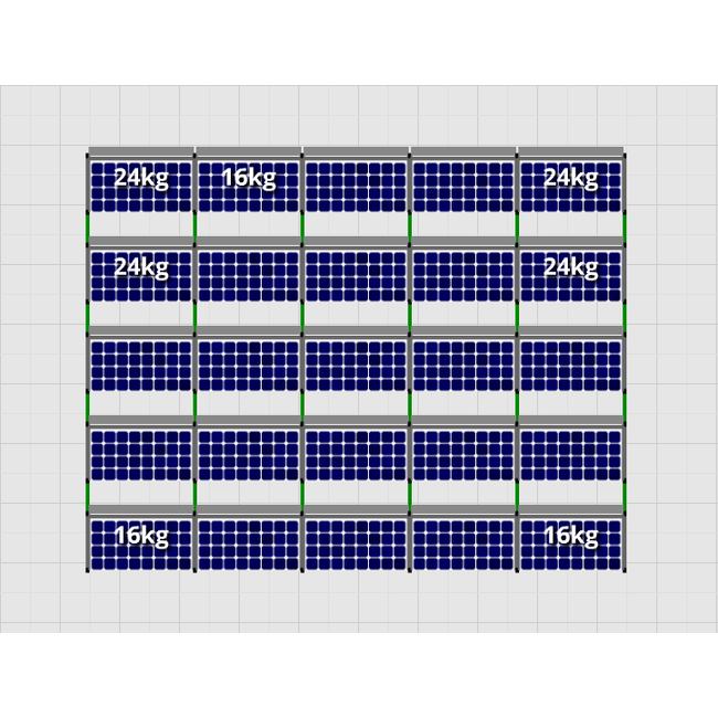 Flatfix Fusion set 5 rijen van 5 panelen aluminium