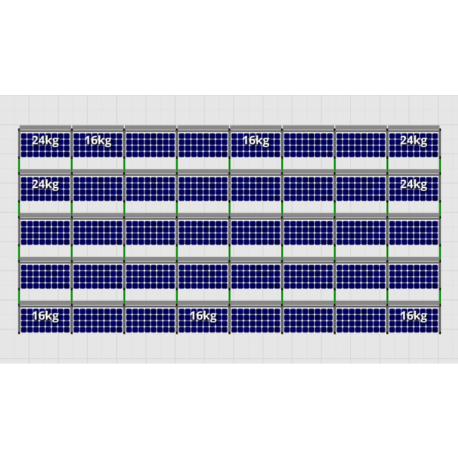 Flatfix Fusion set 5 rijen van 8 panelen aluminium