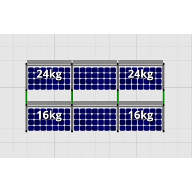 Flatfix Fusion set 2 rijen van 3 panelen zwart