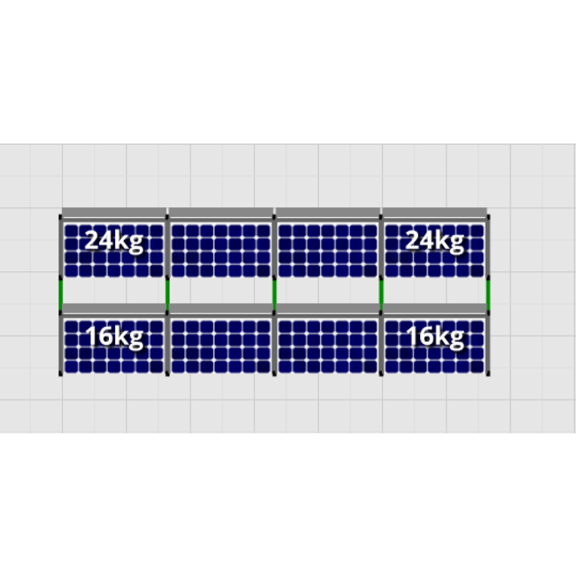 Flatfix Fusion set 2 rijen van 4 panelen zwart