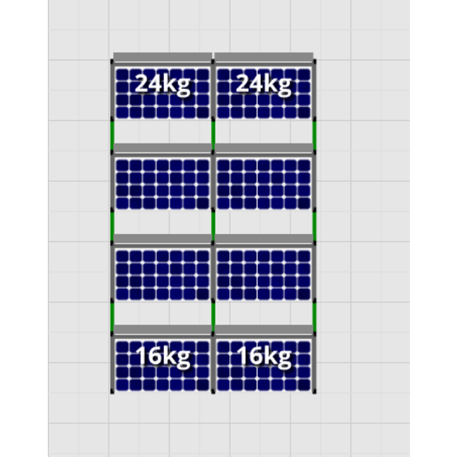 Flatfix Fusion set 4 rijen van 2 panelen zwart