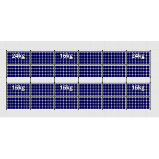 Flatfix Fusion sets Flatfix Fusion set 2 rijen van 12 panelen aluminium O/W