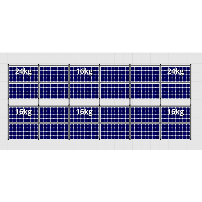 Flatfix Fusion set 2 rijen van 12 panelen aluminium O/W