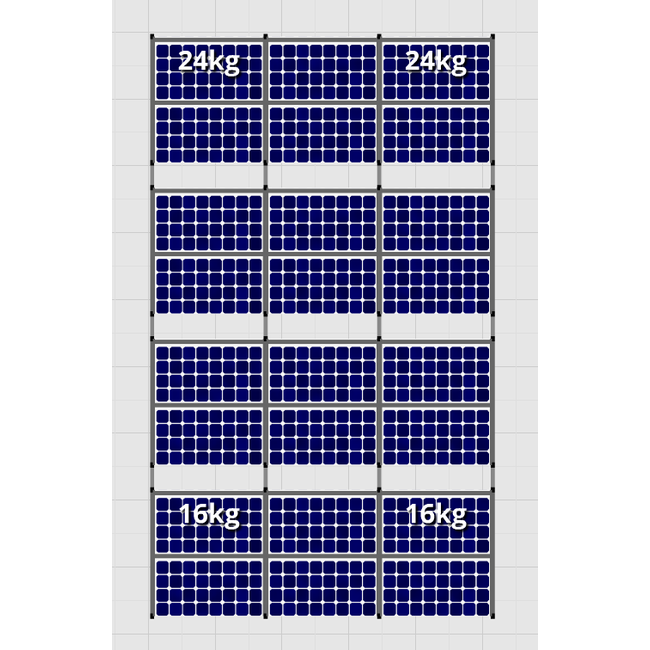Flatfix Fusion set 4 rijen van 6 panelen aluminium oost/west