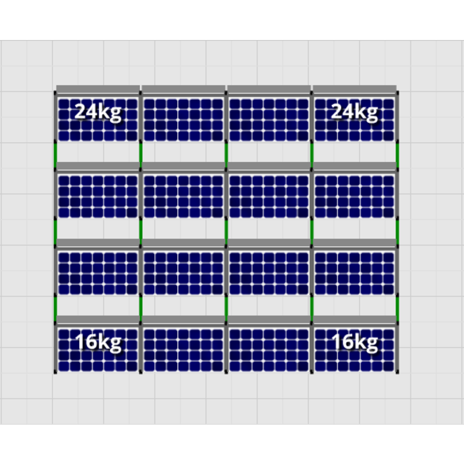 Flatfix Fusion set 4 rijen van 4 panelen aluminium 2100 Serie