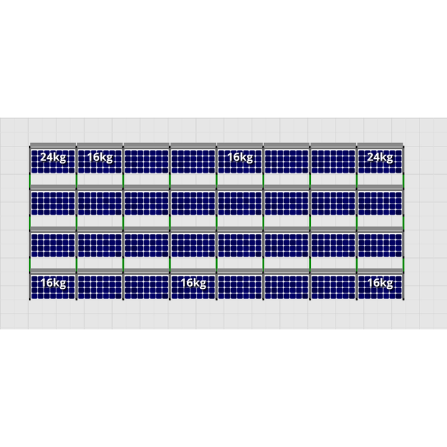 Flatfix Fusion set 4 rijen van 8 panelen aluminium 2100 Serie