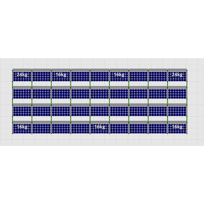 Flatfix Fusion set 4 rijen van 9 panelen aluminium 2100 Serie