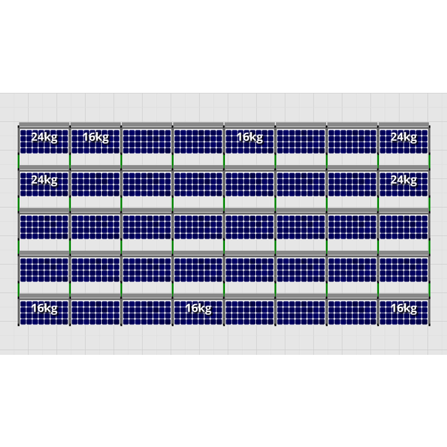 Flatfix Fusion set 5 rijen van 8 panelen aluminium 2100 Serie