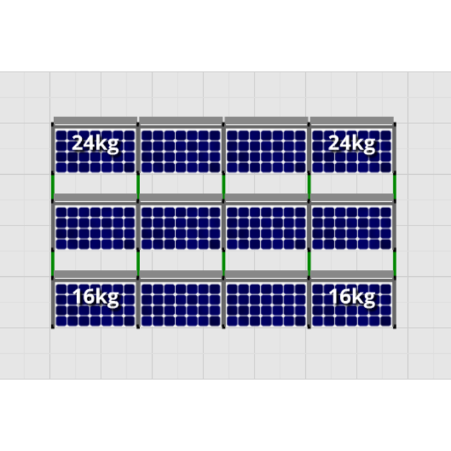 Flatfix Fusion set 3 rijen van 4 panelen zwart 2100 Serie
