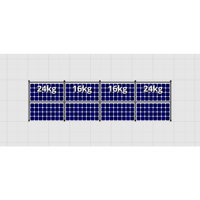 Flatfix Fusion set 1 rij van 8 panelen aluminium O/W 2100 Serie