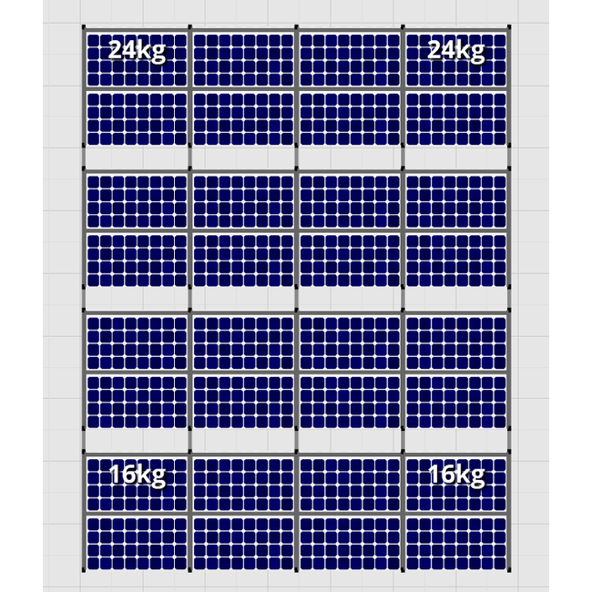 Flatfix Fusion set 4 rijen van 8 panelen aluminium O/W 2100 Serie
