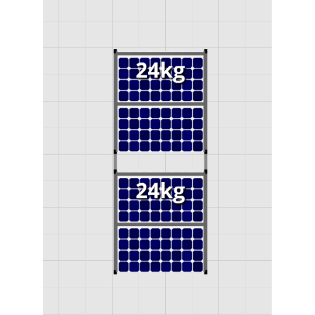 Flatfix Fusion set 2 rijen van 2 panelen zwart O/W 2100 Serie