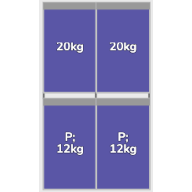 Flatfix Fusion set 2 rijen van 2 paneel zwart Portrait