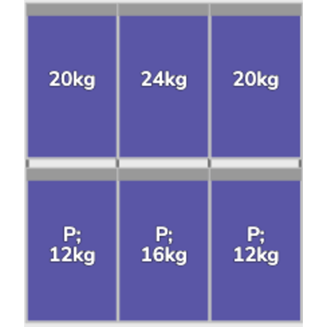 Flatfix Fusion set 2 rijen van 3 paneel zwart Portrait