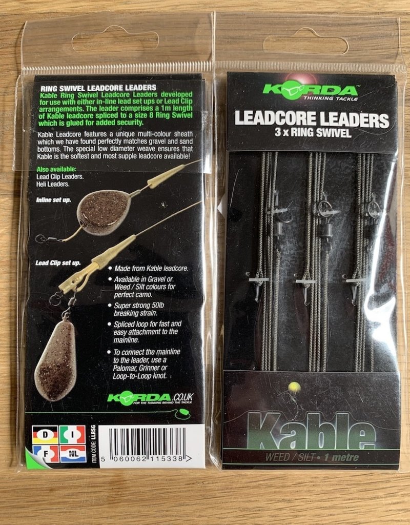 Korda Korda leadcore leaders 3 x ring swivel