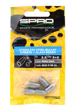 Spro Spro Stainless Steel Bullet Sinkers + Glass Beads