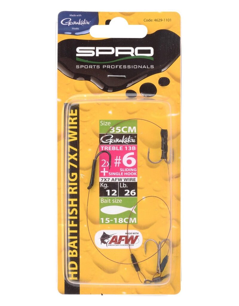 Spro Spro Hd Baitfish Rig 7x7 Wire Sliding Hook