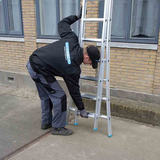Eurostairs Eurostairs Reformladder dubbel uitgebogen 2x14 sporten + gevelrollen