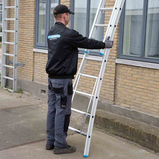 Eurostairs Eurostairs Reformladder dubbel uitgebogen 2x12 sporten + gevelrollen