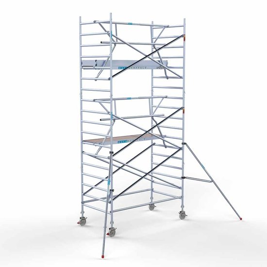 Euroscaffold Steigeraanhanger 250 + Rolsteiger Standaard 135x250 6,2m werkhoogte enkele voorloopleuning