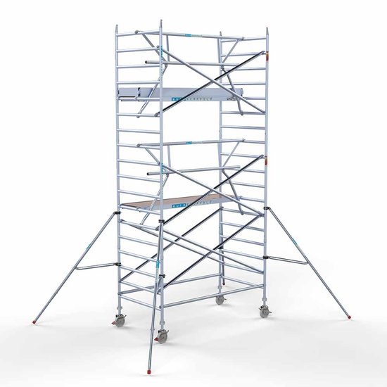 Euroscaffold Steigeraanhanger 250 + Rolsteiger Euro 135x250 6,2m werkhoogte enkele voorloopleuning