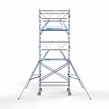 Euroscaffold Aanhanger + rolsteiger standaard 135x190 6,2m werkhoogte + dubbele voorloopleuning
