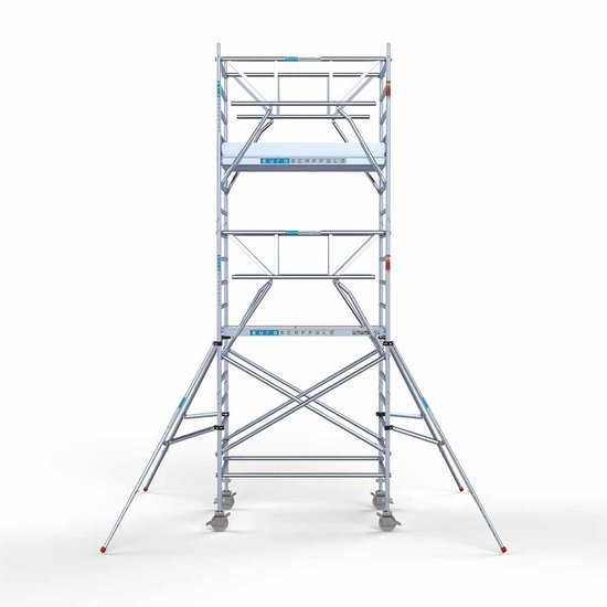 Euroscaffold Aanhanger + rolsteiger standaard 135x190 6,2m werkhoogte + dubbele voorloopleuning