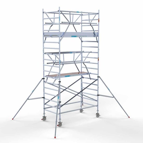 Euroscaffold Anssems Aanhanger + rolsteiger standaard 135x250 6,2m werkhoogte + dubbele voorloopleuning