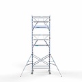 Euroscaffold Aanhanger + rolsteiger standaard 135x190 7,2m werkhoogte + dubbele voorloopleuning