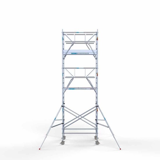 Euroscaffold Aanhanger + rolsteiger standaard 135x190 7,2m werkhoogte + dubbele voorloopleuning