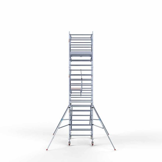 Euroscaffold Aanhanger + rolsteiger standaard 135x190 7,2m werkhoogte + dubbele voorloopleuning