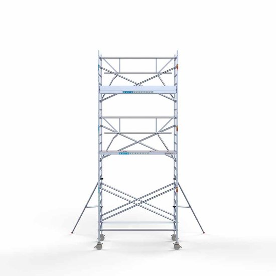 Euroscaffold Anssems Aanhanger + rolsteiger standaard 135x250 7,2m werkhoogte + enkele voorloopleuning