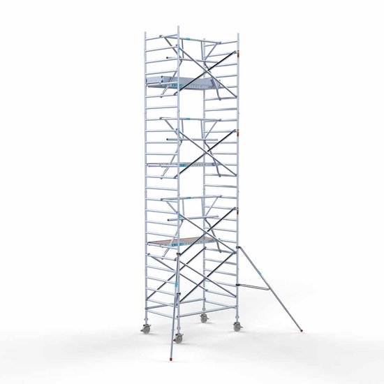 Euroscaffold Anssems Aanhanger + rolsteiger standaard 135x190 8,2m werkhoogte + enkele voorloopleuning