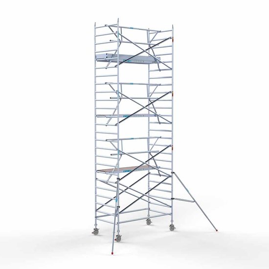 Euroscaffold Aanhanger + rolsteiger Extrusie 135x250 8,2m werkhoogte + enkele voorloopleuning