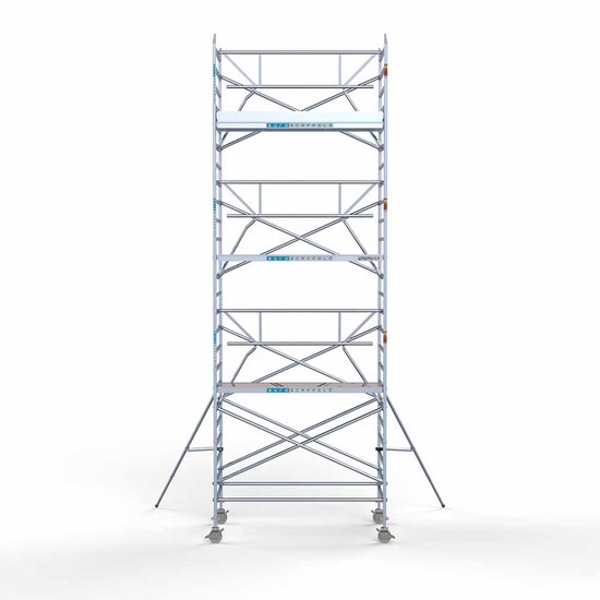Euroscaffold Aanhanger + rolsteiger Extrusie 135x250 8,2m werkhoogte + enkele voorloopleuning