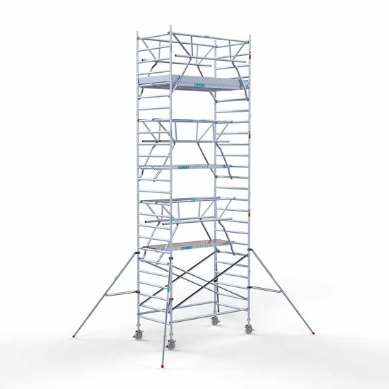 Euroscaffold Anssems Aanhanger + rolsteiger standaard 135x250 8,2m werkhoogte + dubbele voorloopleuning