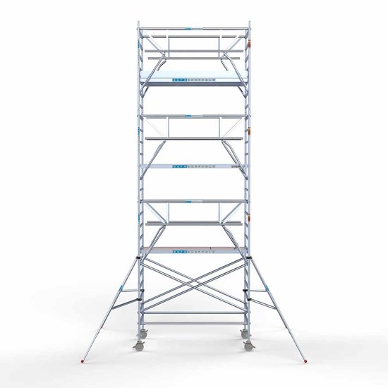 Euroscaffold Anssems Aanhanger + rolsteiger standaard 135x250 8,2m werkhoogte + dubbele voorloopleuning