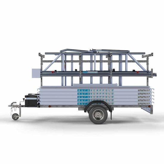 Euroscaffold Steigeraanhanger 305 + Rolsteiger Standaard 135x305 8,2m werkhoogte enkele voorloopleuning