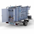 Euroscaffold Steigeraanhanger afsluitbaar 250 + Rolsteiger Basic 135x250 12,2m werkhoogte carbon vloer