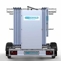 Euroscaffold Steigeraanhanger afsluitbaar 250 + Rolsteiger Basic 135x250 12,2m werkhoogte carbon vloer