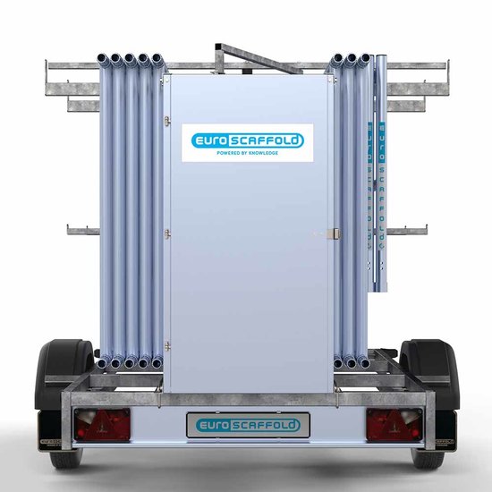 Euroscaffold Steigeraanhanger afsluitbaar 250 + Rolsteiger Standaard 135x250 10,2m werkhoogte