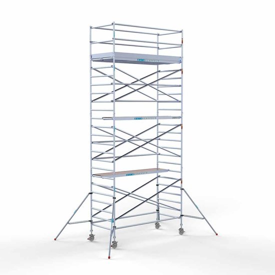 Euroscaffold Steigeraanhanger afsluitbaar 305 + Rolsteiger Standaard 135x305 8,2m werkhoogte carbon vloer