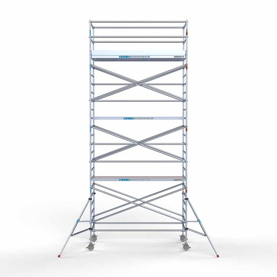 Euroscaffold Steigeraanhanger afsluitbaar 305 + Rolsteiger Standaard 135x305 8,2m werkhoogte carbon vloer