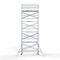 Euroscaffold Steigeraanhanger afsluitbaar 305 + Rolsteiger Standaard 135x305 10,2m werkhoogte carbon vloer