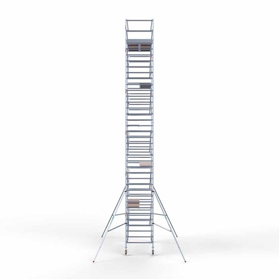 Euroscaffold Steigeraanhanger afsluitbaar 305 + Rolsteiger Standaard 135x305 12,2m werkhoogte carbon vloer