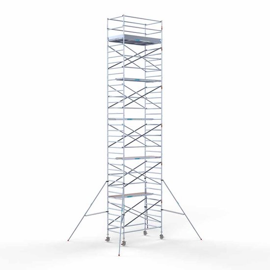 Euroscaffold Steigeraanhanger afsluitbaar 250 + Rolsteiger Standaard 135x250 12,2m werkhoogte carbon vloer