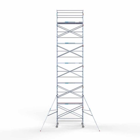 Euroscaffold Steigeraanhanger afsluitbaar 250 + Rolsteiger Standaard 135x250 12,2m werkhoogte carbon vloer