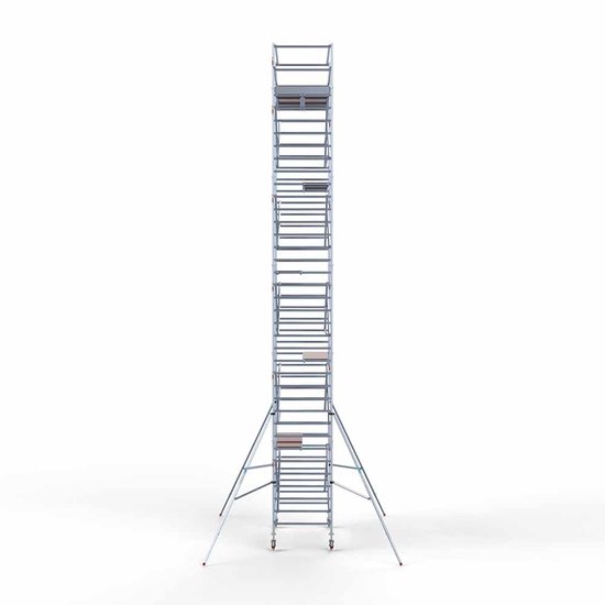 Euroscaffold Steigeraanhanger afsluitbaar 250 + Rolsteiger Standaard 135x250 12,2m werkhoogte carbon vloer