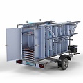 Euroscaffold Steigeraanhanger afsluitbaar 250 + Rolsteiger Standaard 135x250 8,2m werkhoogte enkele voorloopleuning
