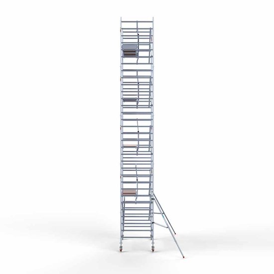 Euroscaffold Steigeraanhanger afsluitbaar 250 + Rolsteiger Standaard 135x250 10,2m werkhoogte enkele voorloopleuning
